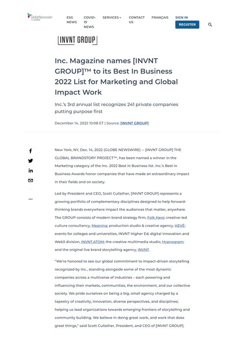 Inc.+Magazine+names+[INVNT+GROUP]™+to+its+Best+In+Business